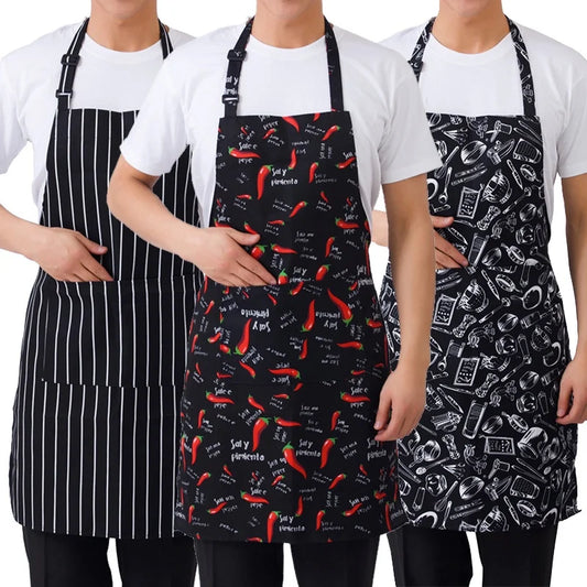 Adjustable Half-length Adult Apron Striped Restaurant Chef