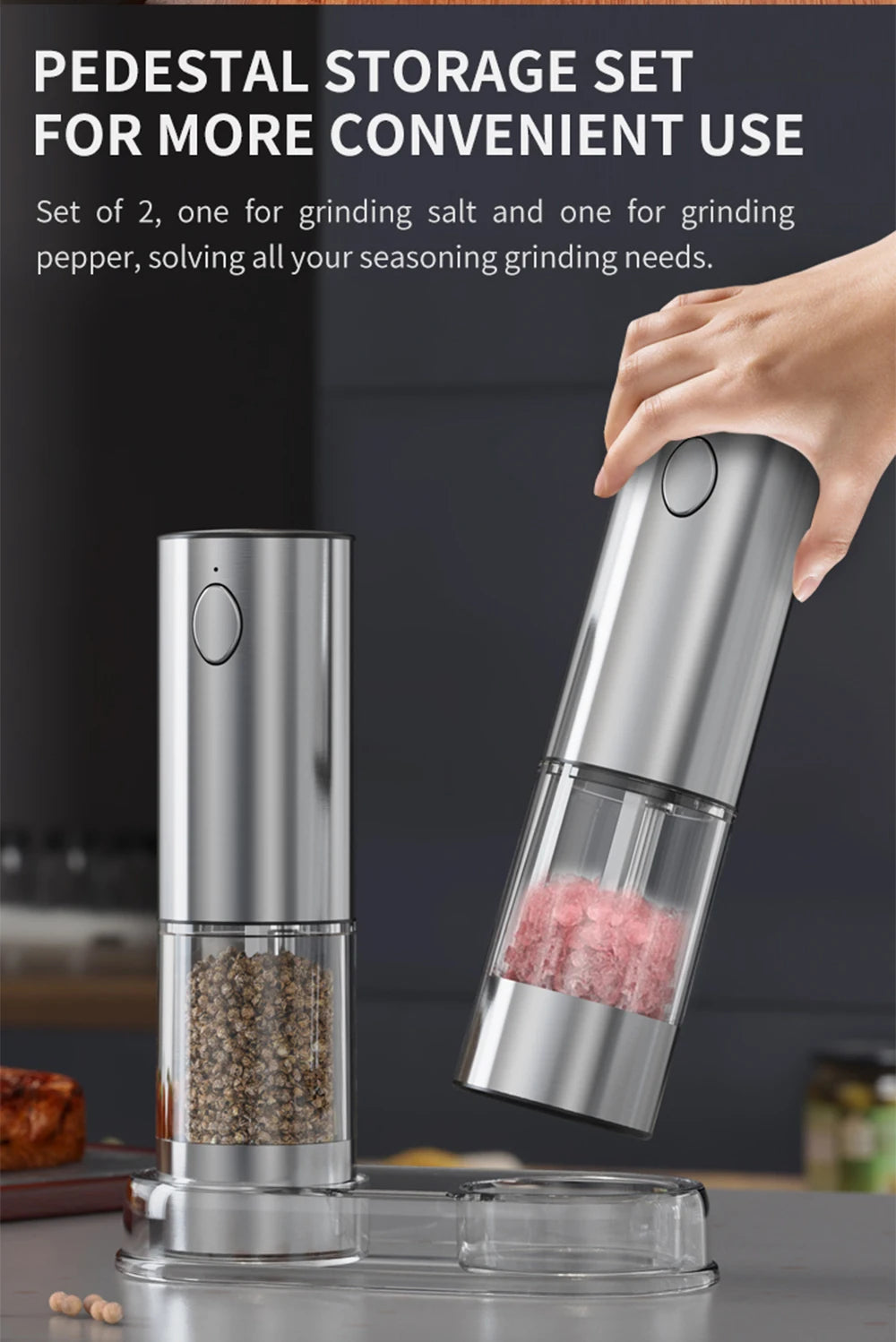 Electric Pepper Grinder Stainless Steel Salt And Pepper